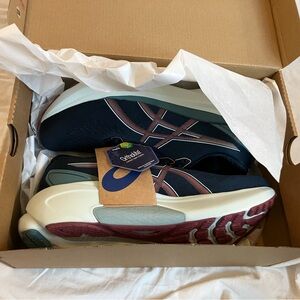 Asics Navy and Pink Athletic Sneakers